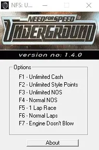 Trainer Need for Speed Underground (+12 Trainer) 3 Trainer Need for Speed Underground