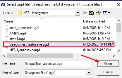 Need for Speed Underground Save Game Editor