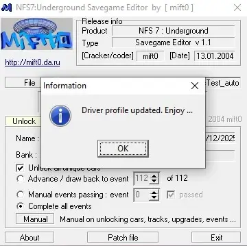 Need for Speed Underground Save Game Editor
